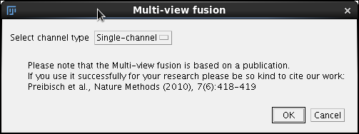 Screenshot of the first fusion dialog