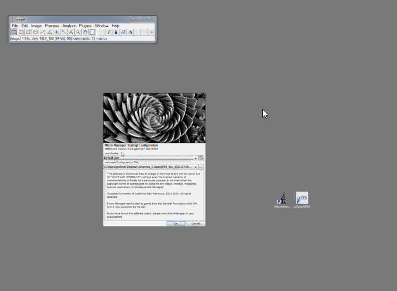 Configuring two Andor sCMOS cameras with µManager.